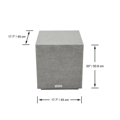 Elementi Home Tevere 18" Large Space Grey Concrete Side Table