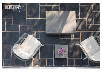 Elementi Home Tevere 18" Large Space Grey Concrete Side Table