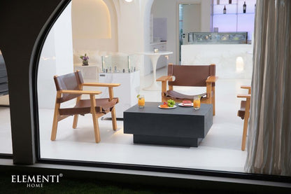 Elementi Home Tevere 34" Medium Rectangle Slate Black Concrete Coffee Table