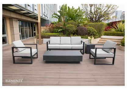 Elementi Home Tevere 60" Large Rectangle Slate Black Concrete Coffee Table