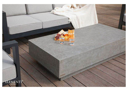 Elementi Home Tevere 60" Large Rectangle Space Grey Concrete Coffee Table