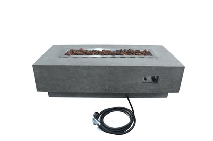 Elementi Kingsale 28" Rectangle Dark Gray Concrete Natural Gas Fire Table