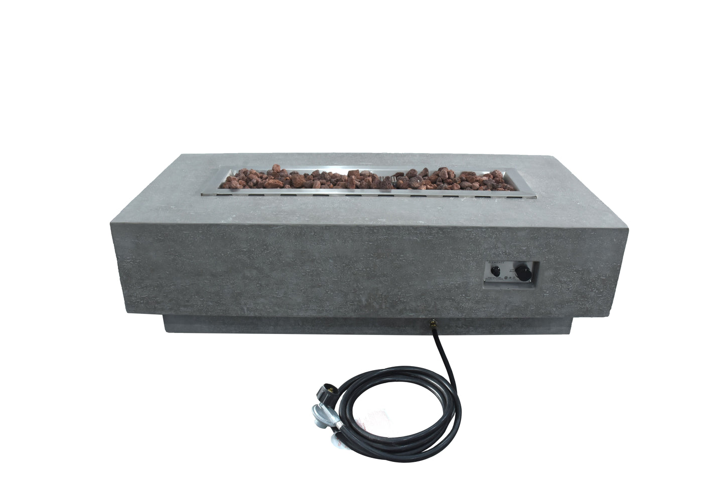 Elementi Kingsale 28" Rectangle Light Gray Concrete Natural Gas Fire Table