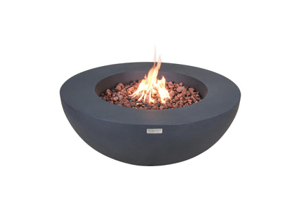 Elementi Lunar Bowl 42" Round Dark Gray Concrete Liquid Propane Fire Table