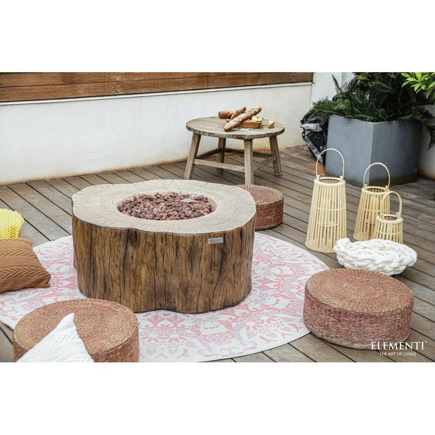 Elementi Manchester 39" Redwood Concrete Natural Gas Fire Table