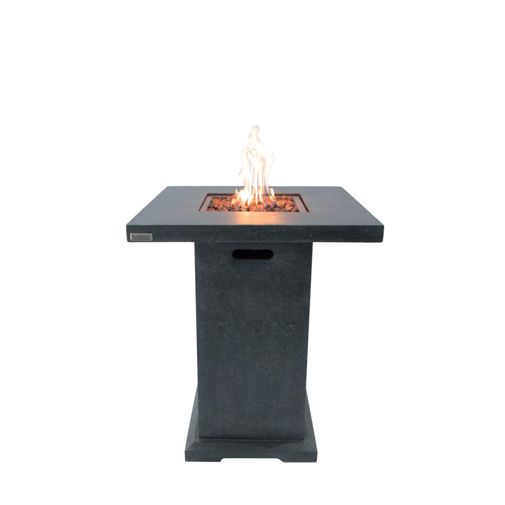 Elementi Montreal 34" Square Dark Gray Concrete Liquid Propane Bar Table