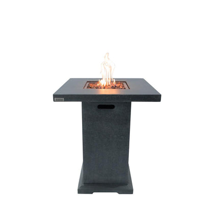 Elementi Montreal 34" Square Dark Gray Concrete Liquid Propane Bar Table