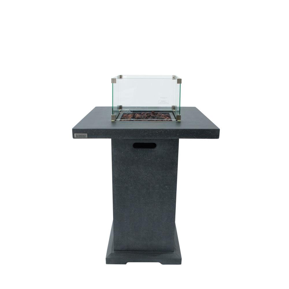 Elementi Montreal 34" Square Dark Gray Concrete Liquid Propane Bar Table