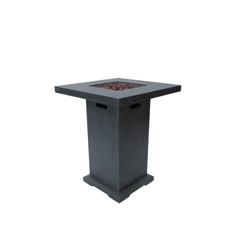 Elementi Montreal 34" Square Dark Gray Concrete Liquid Propane Bar Table