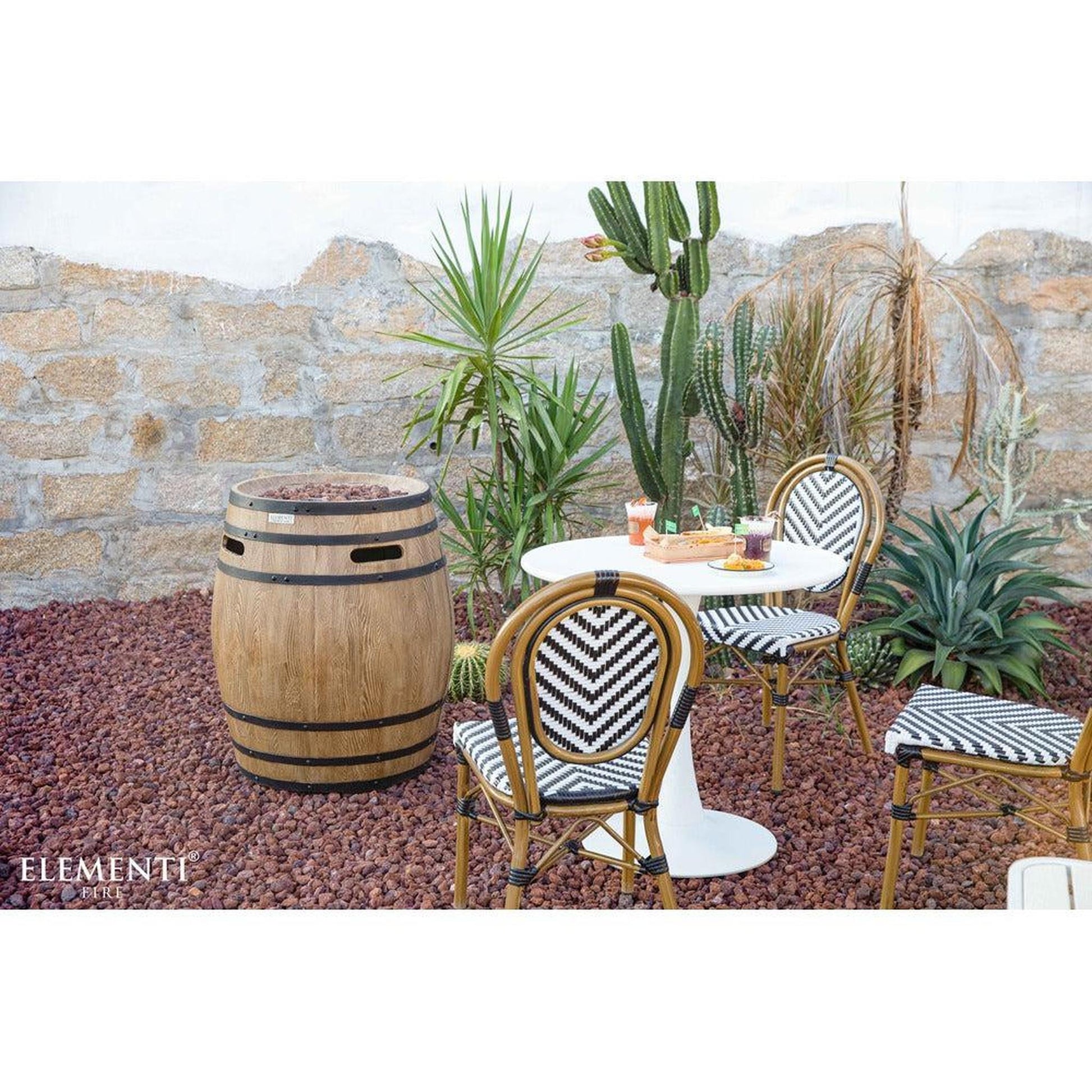 Elementi Napa 27" Concrete Propane Barrel Fire Pit
