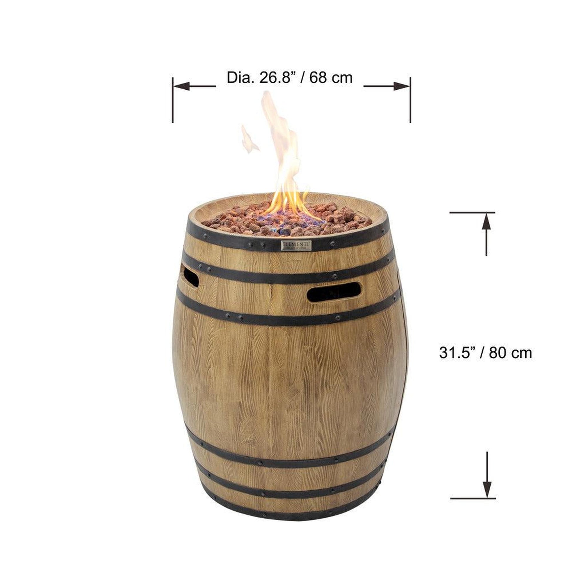 Elementi Napa 27" Concrete Propane Barrel Fire Pit