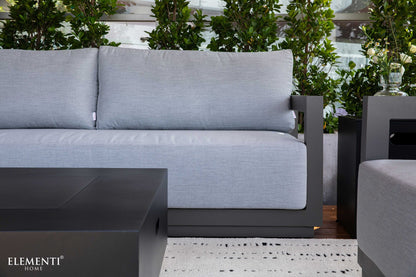 Elementi Newport 82" Bronze Aluminum Outdoor 3 Seat Sofa with Sunbrella Cushions