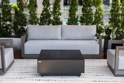 Elementi Newport 82" Bronze Aluminum Outdoor 3 Seat Sofa with Sunbrella Cushions