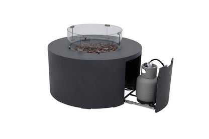 Elementi Pacaya 43" Round Dark Grey Propane Fire Table with Hidden Tank