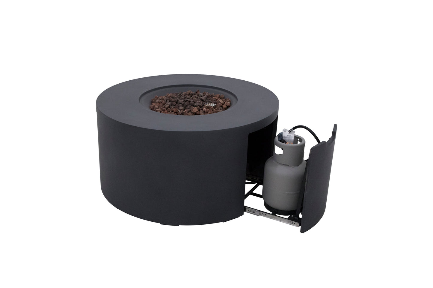 Elementi Pacaya 43" Round Dark Grey Propane Fire Table with Hidden Tank