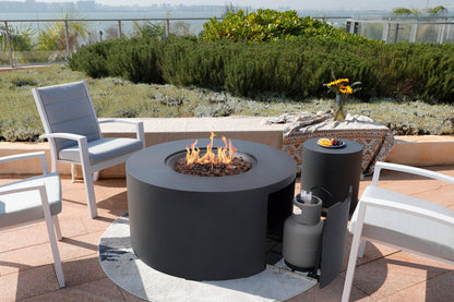 Elementi Pacaya 43" Round Dark Grey Propane Fire Table with Hidden Tank