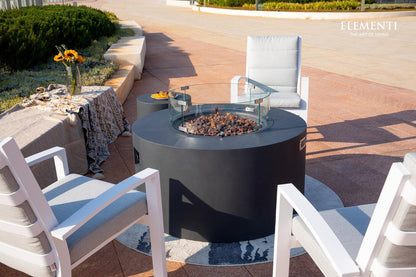 Elementi Pacaya 43" Round Dark Grey Propane Fire Table with Hidden Tank