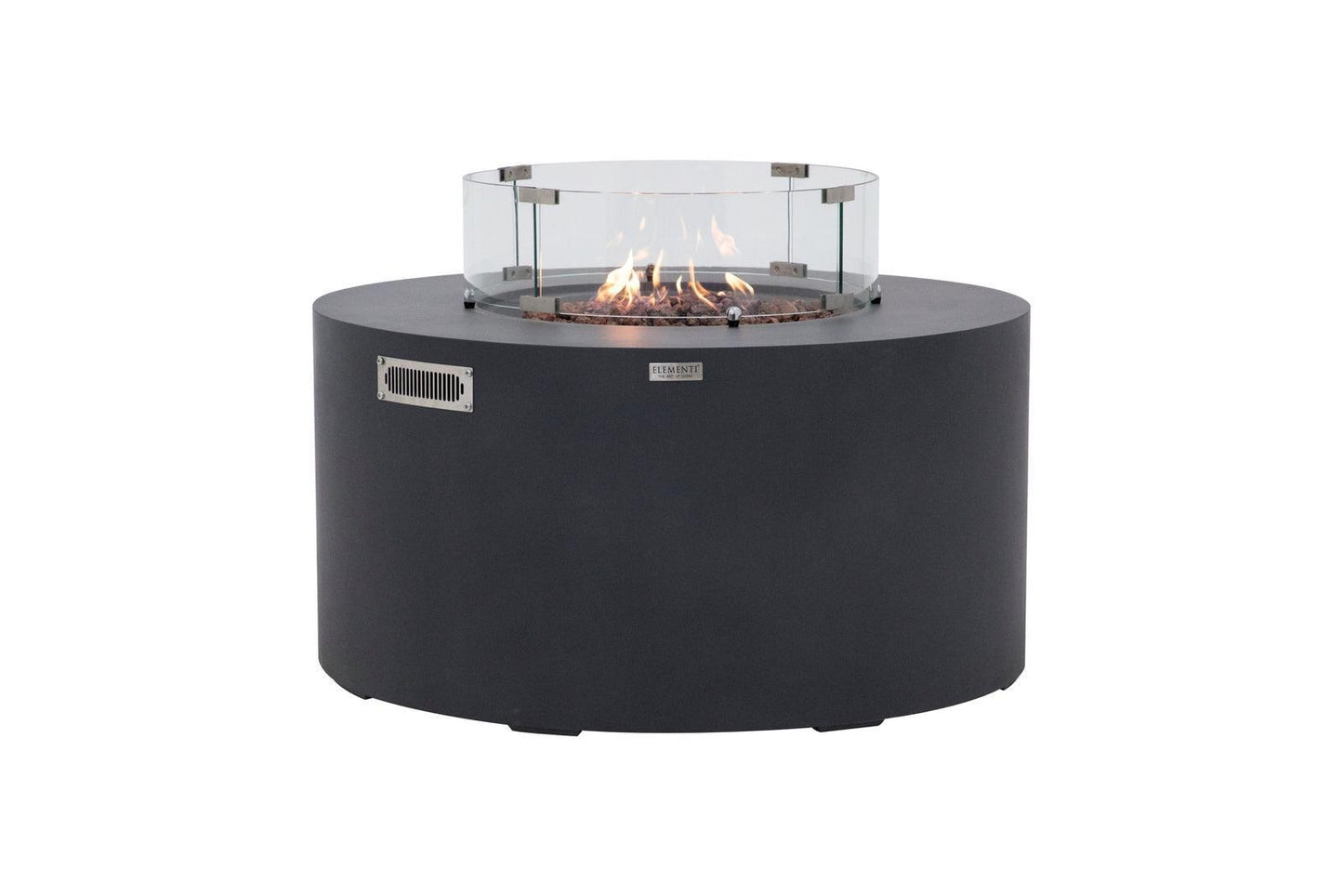 Elementi Pacaya 43" Round Dark Grey Propane Fire Table with Hidden Tank