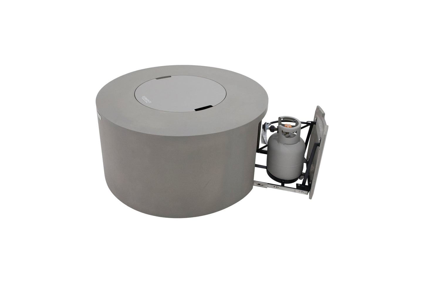 Elementi Pacaya 43" Round Light Grey Propane Fire Table with Hidden Tank