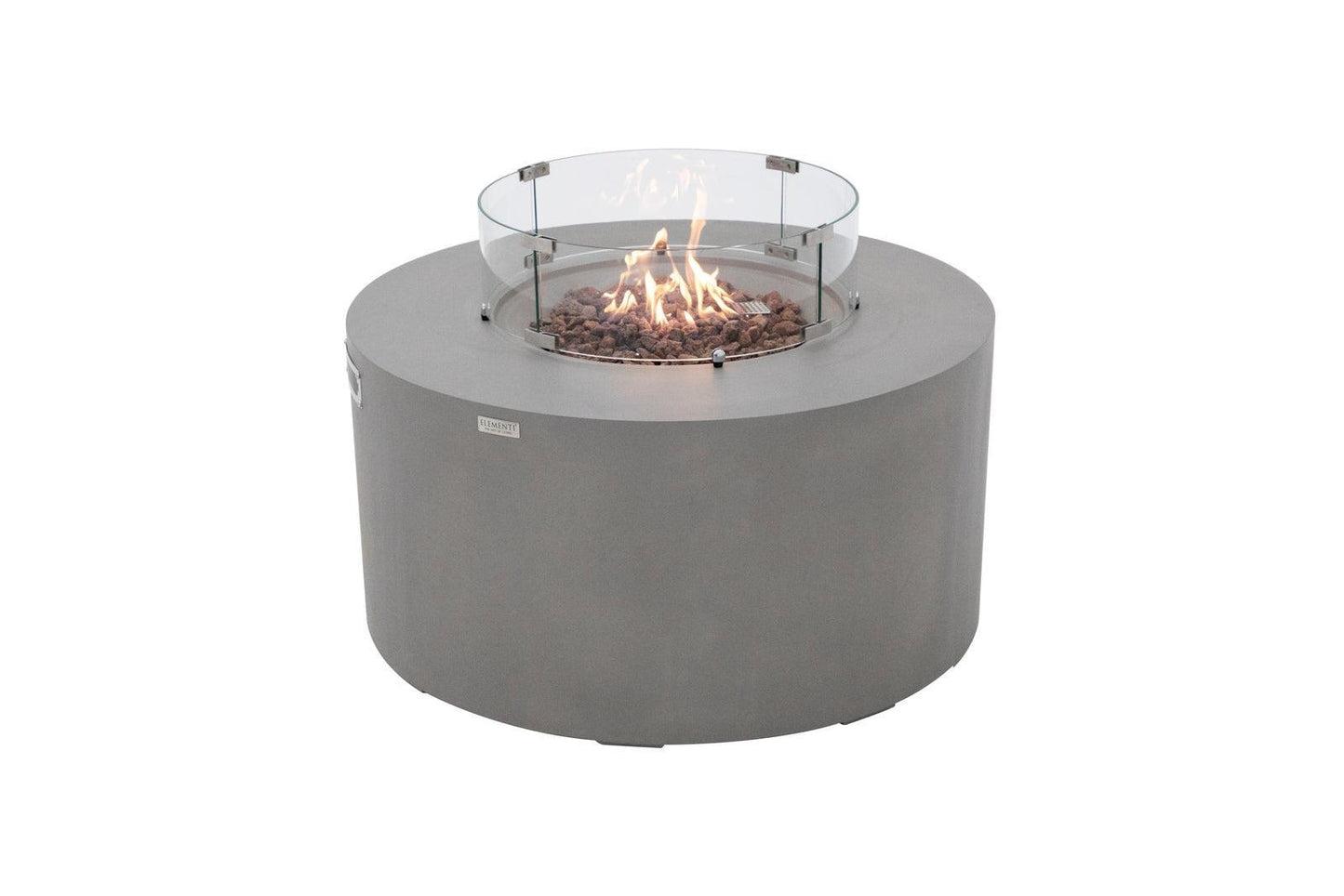 Elementi Pacaya 43" Round Light Grey Propane Fire Table with Hidden Tank