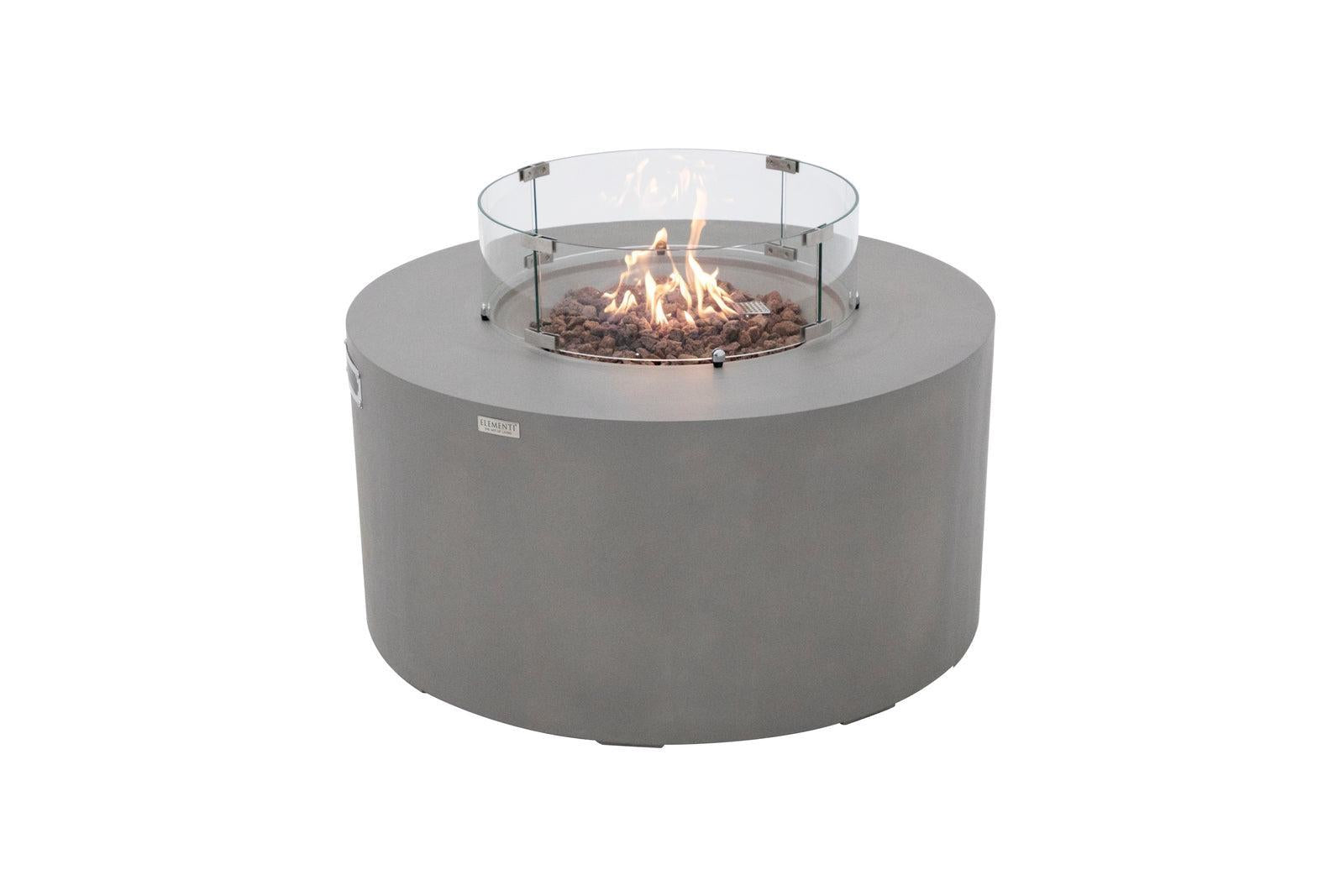 Elementi Pacaya 43" Round Light Grey Propane Fire Table with Hidden Tank