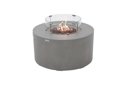 Elementi Pacaya 43" Round Light Grey Propane Fire Table with Hidden Tank