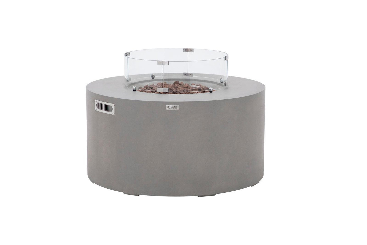 Elementi Pacaya 43" Round Light Grey Propane Fire Table with Hidden Tank