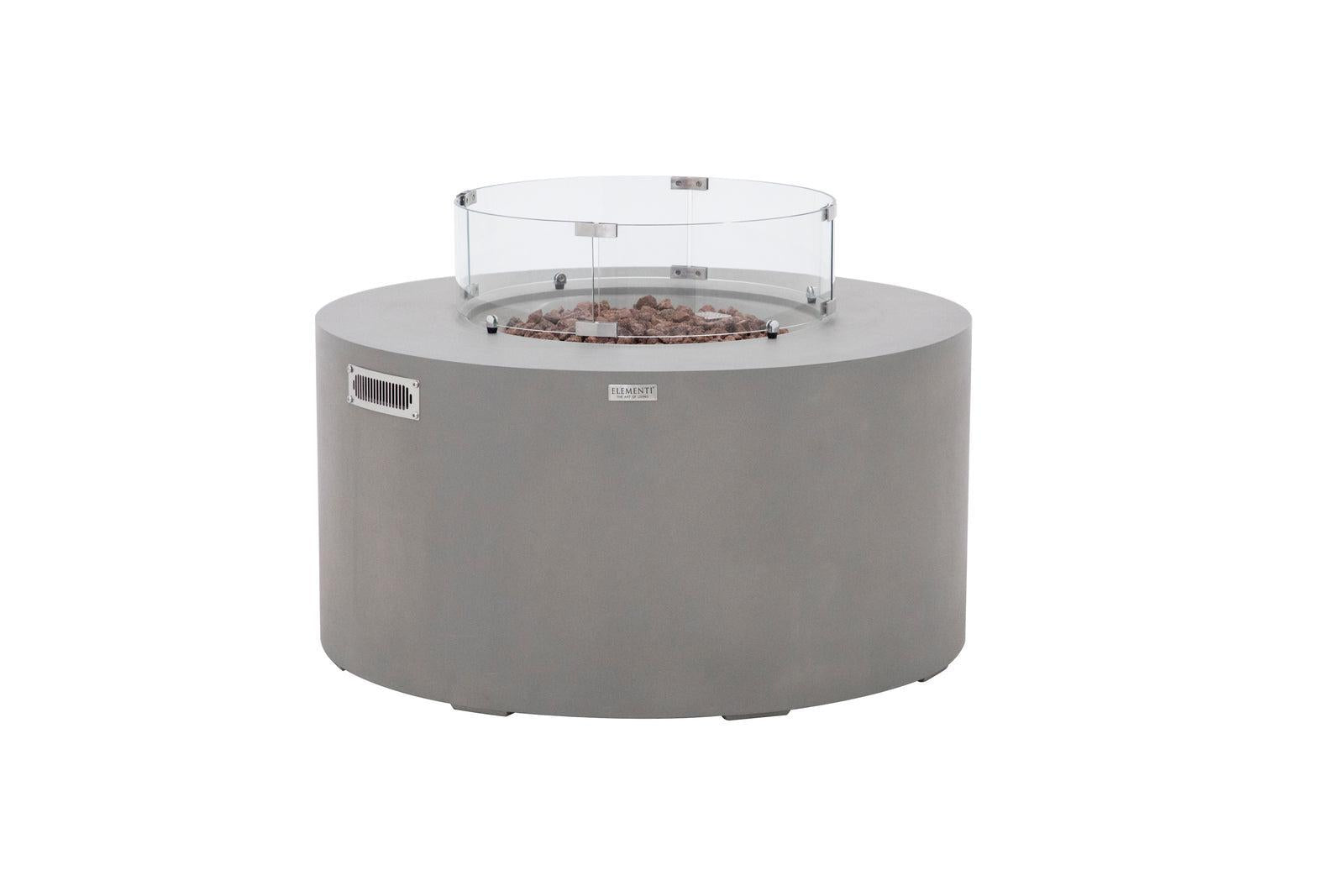 Elementi Pacaya 43" Round Light Grey Propane Fire Table with Hidden Tank