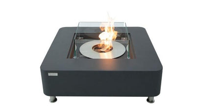 Elementi Perth 40" Square Slate Black Concrete Ethanol Fire Table