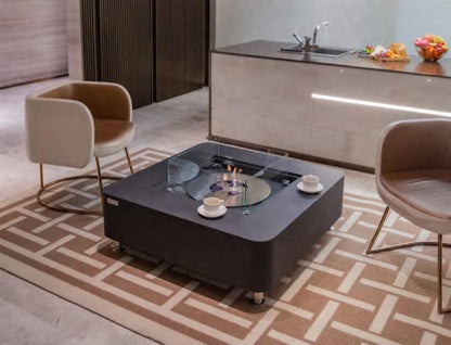 Elementi Perth 40" Square Space Gray Concrete Ethanol Fire Table