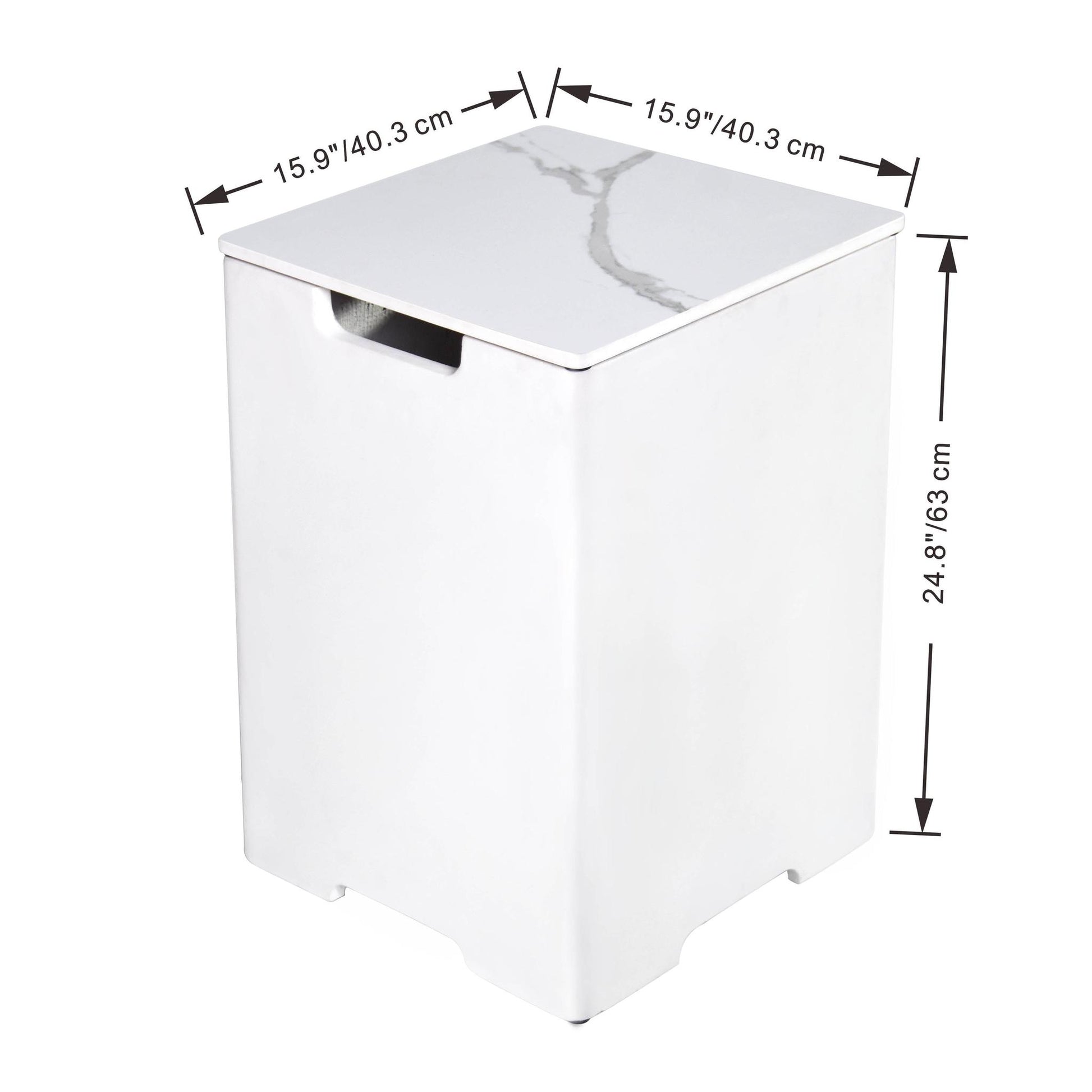 Elementi Plus 16" x 25" Square Bianco White Concrete Tank Cover (ONB02-102BW)