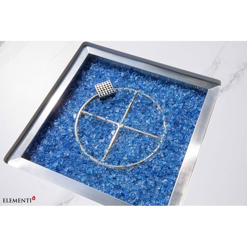 Elementi Plus Annecy 42" Bianco White Marble Porcelain Natural Gas Fire Table