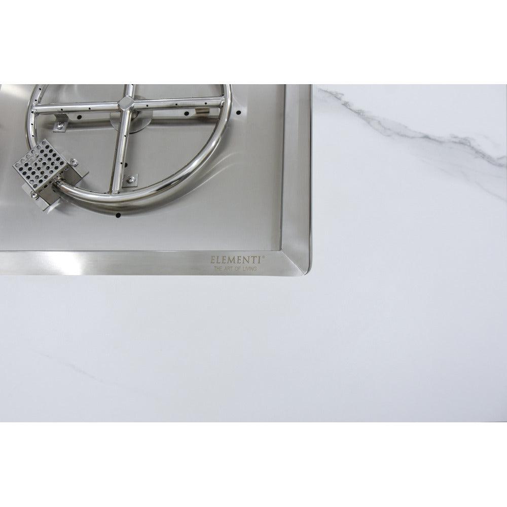 Elementi Plus Annecy 42" Bianco White Marble Porcelain Natural Gas Fire Table
