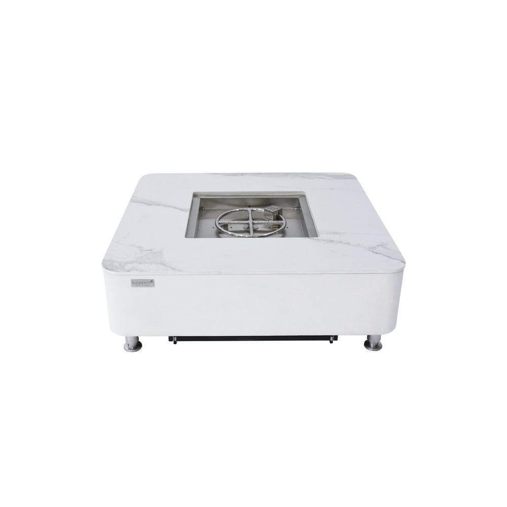 Elementi Plus Annecy 42" Bianco White Marble Porcelain Natural Gas Fire Table