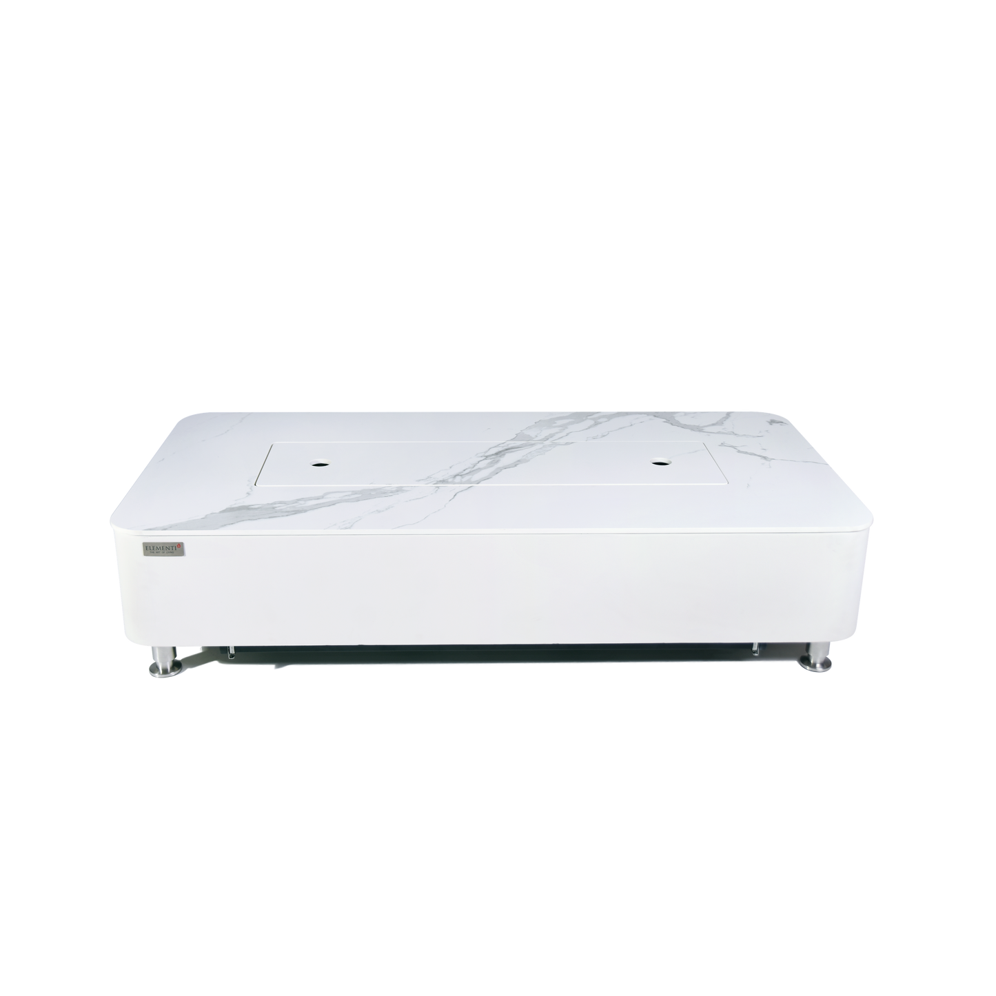 Elementi Plus Athens 30" Bianco White Concrete Natural Gas Marble Porcelain Fire Table