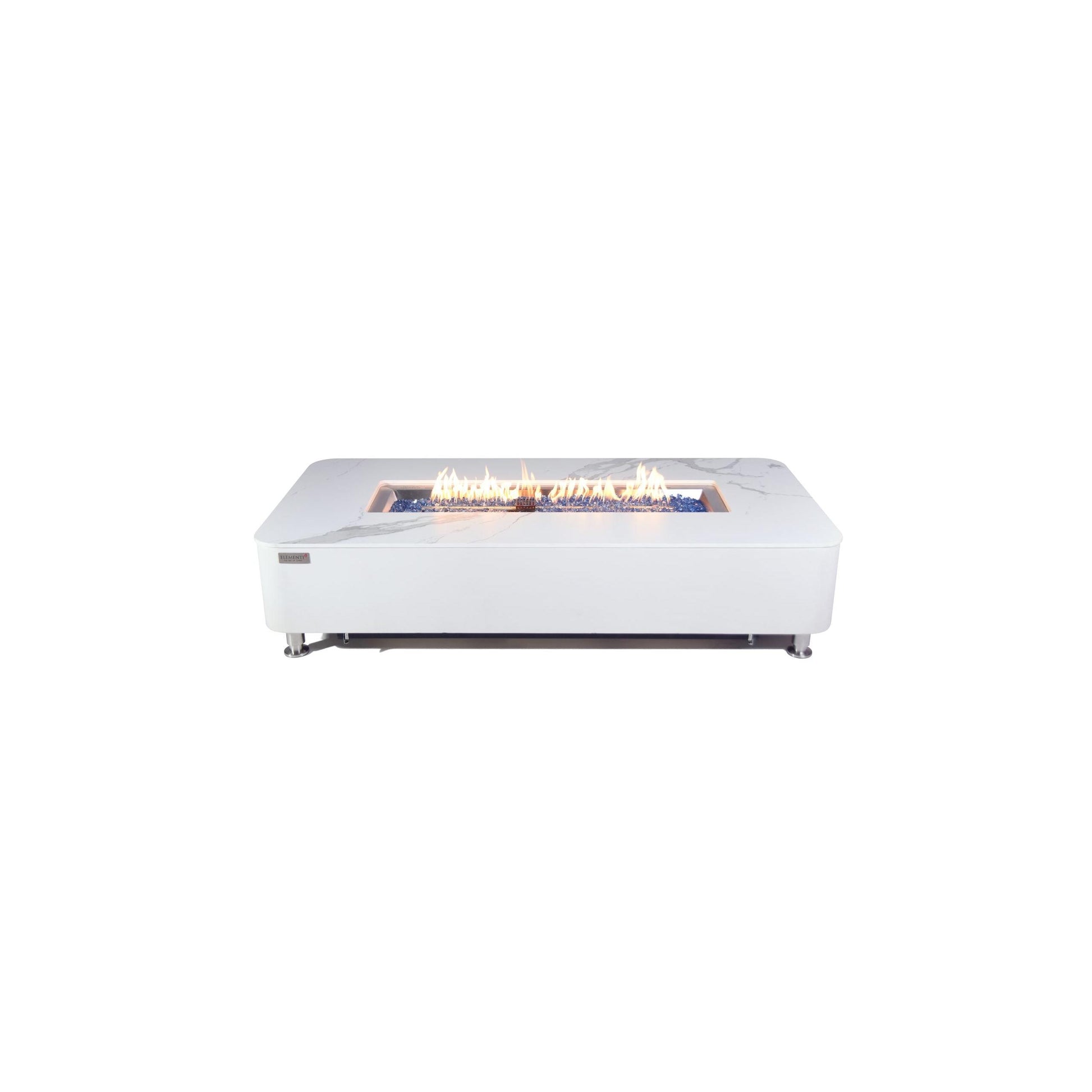 Elementi Plus Athens 30" Bianco White Concrete Natural Gas Marble Porcelain Fire Table