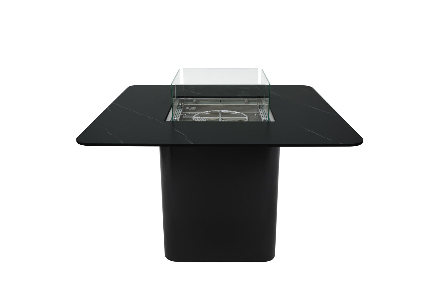 Elementi Plus Brugge 47" Bulgaria Black Marble Porcelain Liquid Propane Dining Table