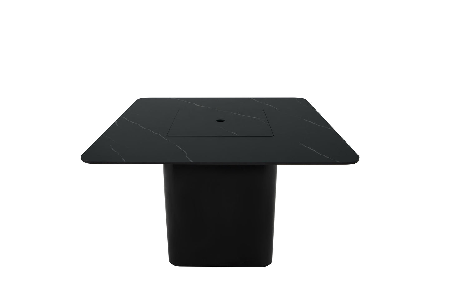 Elementi Plus Brugge 47" Bulgaria Black Marble Porcelain Liquid Propane Dining Table