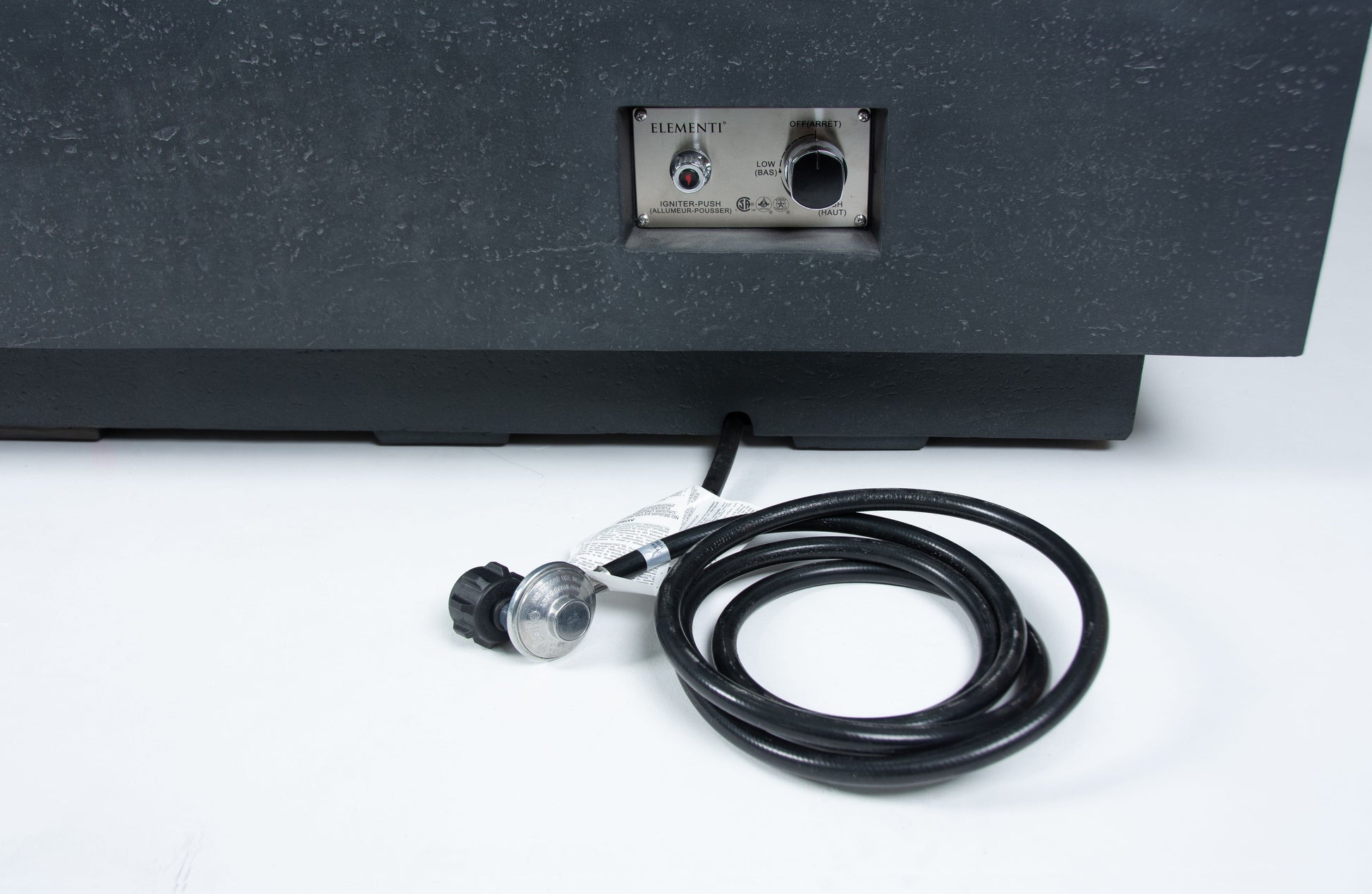 Elementi Plus Cannes 32" Rectangle Dark Grey Concrete Liquid Propane Fire Table