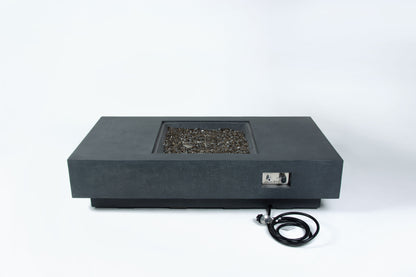 Elementi Plus Cannes 32" Rectangle Dark Grey Concrete Liquid Propane Fire Table