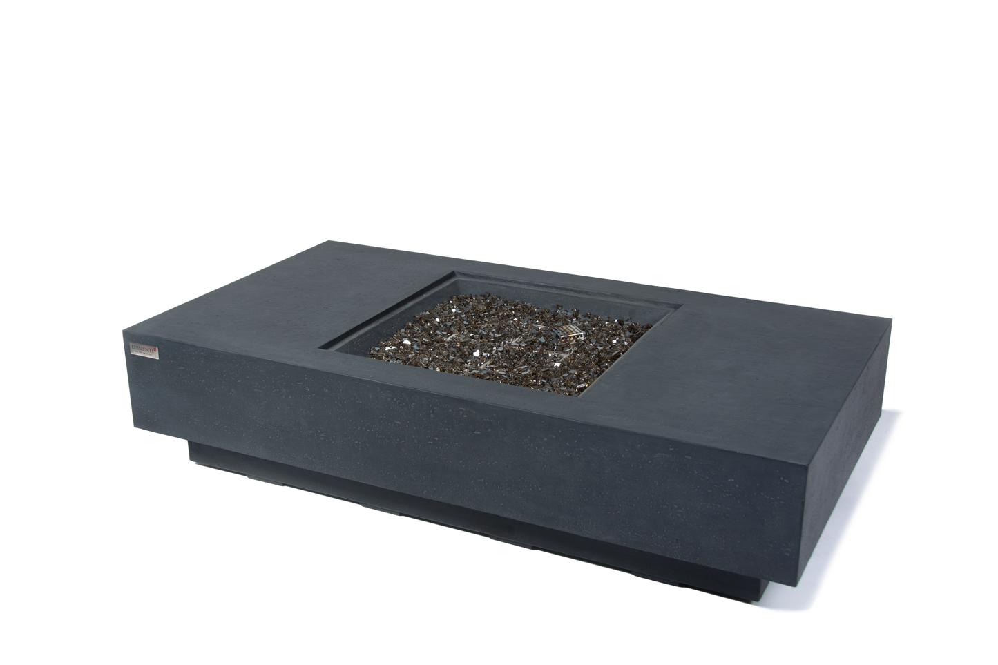 Elementi Plus Cannes 32" Rectangle Dark Grey Concrete Liquid Propane Fire Table