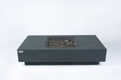 Elementi Plus Cannes 32" Rectangle Dark Grey Concrete Liquid Propane Fire Table