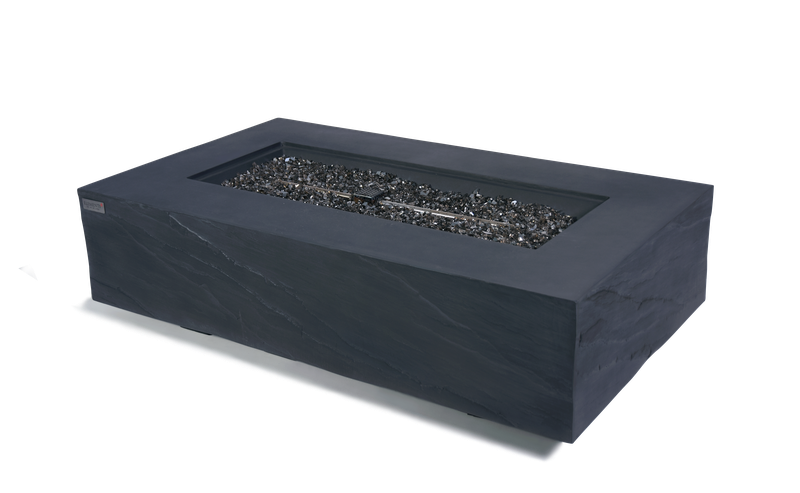 Elementi Plus Cape Town 32" Rectangle Slate Black Concrete Sandstone Liquid Propane Fire Table