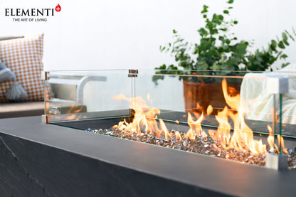 Elementi Plus Cape Town 32" Rectangle Slate Black Concrete Sandstone Liquid Propane Fire Table