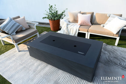 Elementi Plus Cape Town 32" Rectangle Slate Black Concrete Sandstone Liquid Propane Fire Table