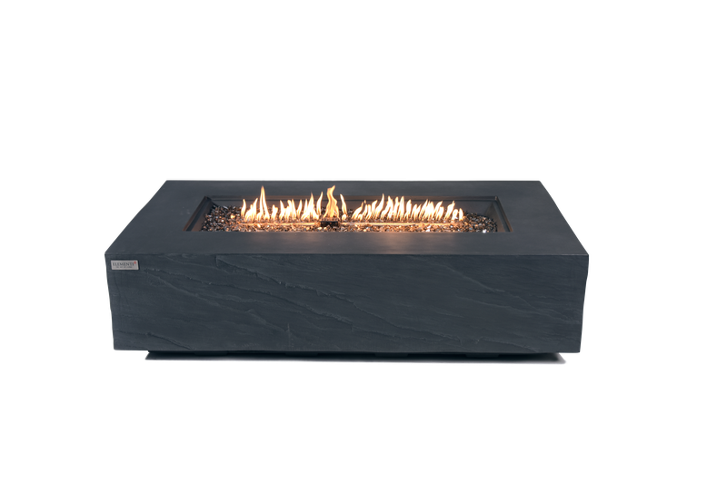 Elementi Plus Cape Town 32" Rectangle Slate Black Concrete Sandstone Liquid Propane Fire Table