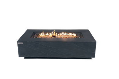 Elementi Plus Cape Town 32" Rectangle Slate Black Concrete Sandstone Liquid Propane Fire Table