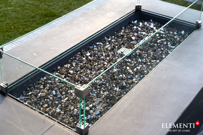 Elementi Plus Cape Town 32" Rectangle Slate Black Concrete Sandstone Natural Gas Fire Table