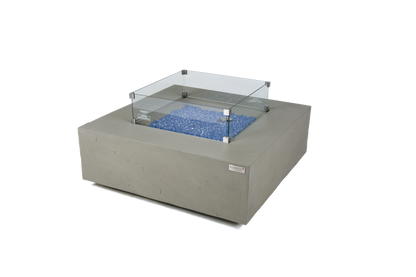 Elementi Plus Capertee 40" Square Space Grey Concrete Liquid Propane Fire Table