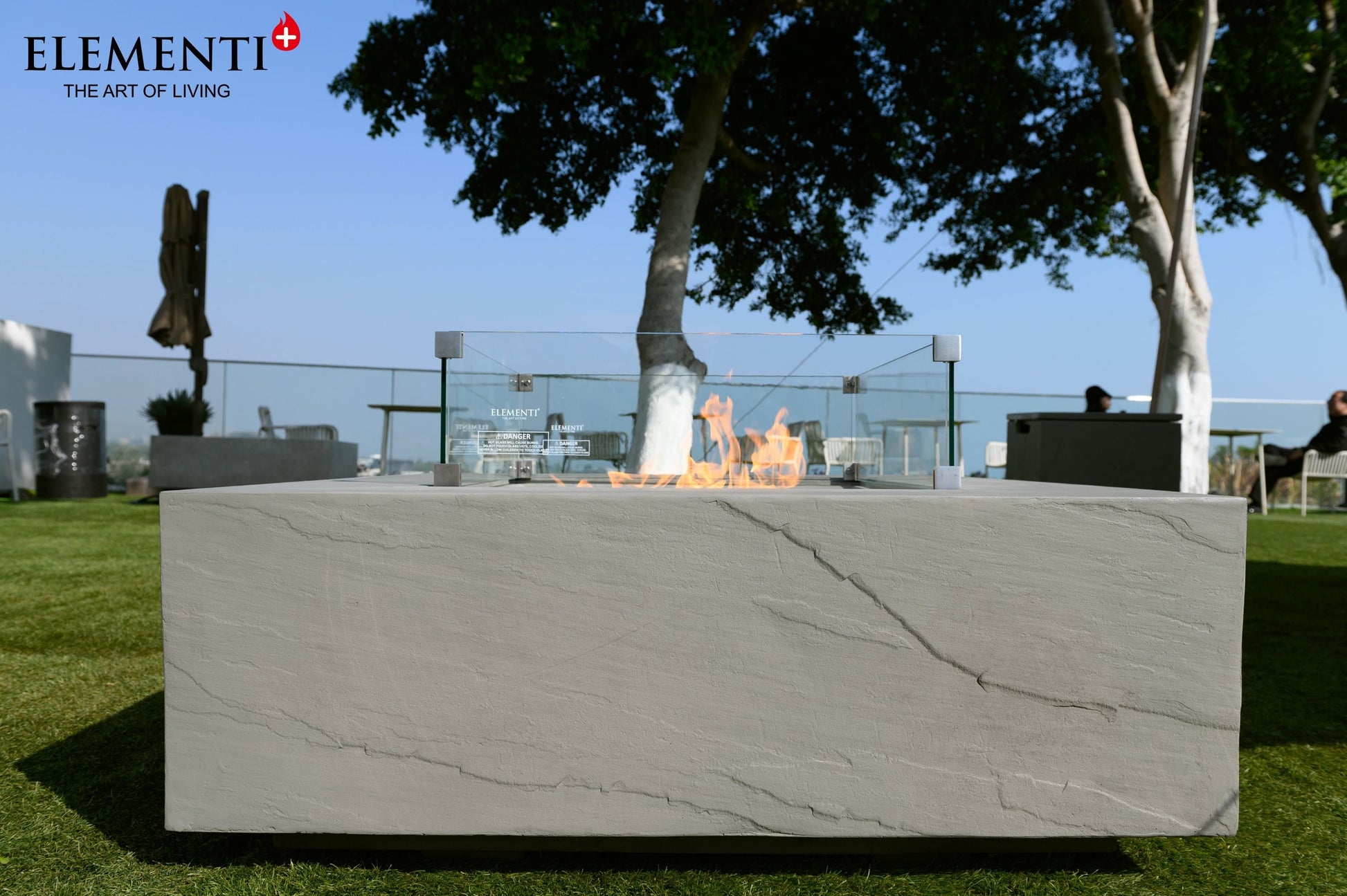 Elementi Plus Capertee 40" Square Space Grey Concrete Natural Gas Fire Table